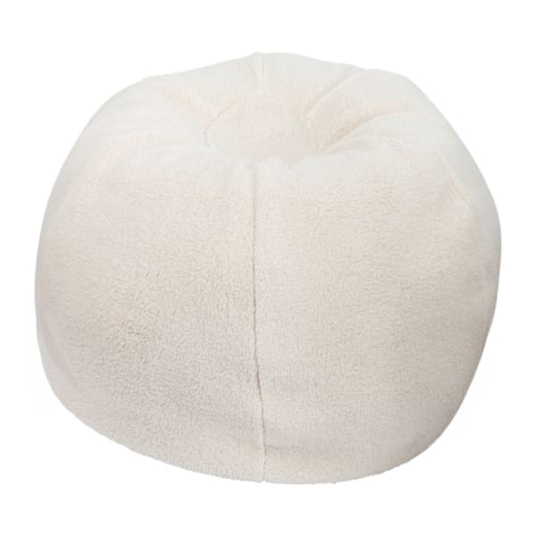 Flash Furniture Small Bean Bag Chair For Kids And Teens, Natural Sherpa