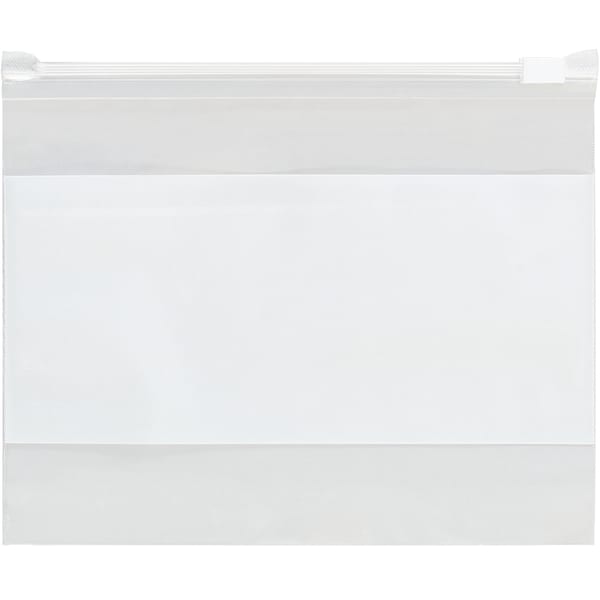 Partners Brand 3 Mil Slide Seal Reclosable White Block Poly Bags, 8in x 6in, Clear, Case Of 100