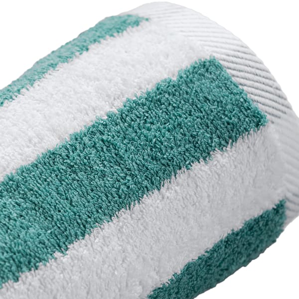 Splash Cabana Stripe Pool Towels, 35in x 70in, Green/White, Pack Of 20 Towels