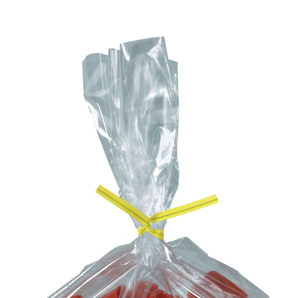 Partners Brand Plastic Twist Ties, 5/32in x 12in, Yellow, Case Of 2,000