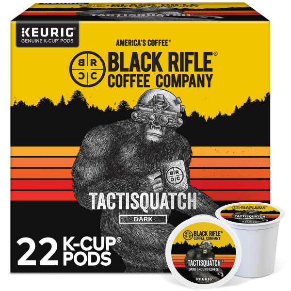 Keurig Black Rifle Coffee Company K-Cup Pods, Tactisquatch, Dark Roast, Pack Of 22 Pods