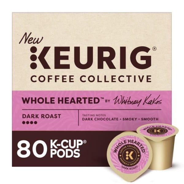 Keurig Coffee Collective Whole Hearted Single-Serve K-Cup Pods, Dark Roast Coffee, 80 Count (4 Packs of 20)