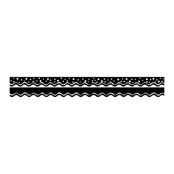 Barker Creek Scalloped-Edge Double-Sided Borders, 2 1/4in x 36in, Black, Pack Of 13