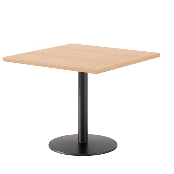 KFI Studios Proof Cafe Square Pedestal Table, 29inH x 36inW x 36inD, Maple/Black