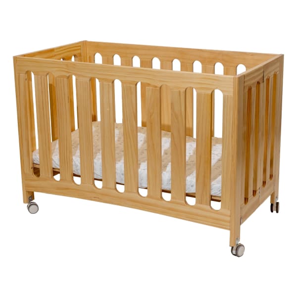 Coverplay Caden Compact Wood Crib, 27inH x 36inW x 40inD, Natural