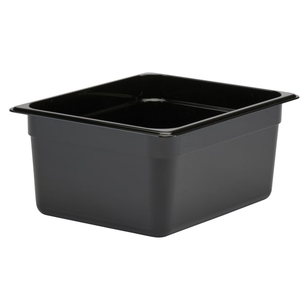 Cambro Camwear GN 1/2 Size 6in Food Pans, 6inH x 10-1/2inW 12-3/4inD, Black, Set Of 6 Pans