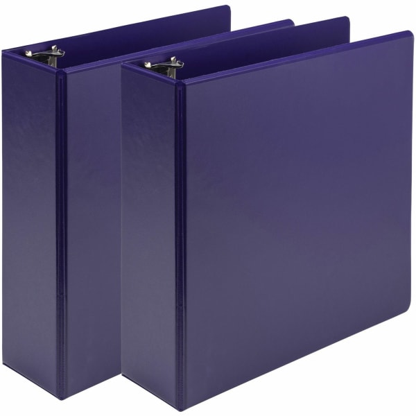 Samsill Earths Choice Plant-based View Binders - 3in Binder Capacity - Letter - 8 1/2in x 11in Sheet Size - 3 x Round Ring Fastener(s) - Chipboard, Polypropylene, Plastic - Purple - Recycled - Durable, Clear Overlay, Non-glare, PVC-free, Non-stick
