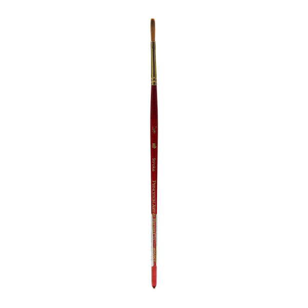 Princeton Series 4050 Heritage Synthetic Sable Watercolor Short-Handle Paint Brush, 1/8in, Stroke Bristle, Sable Hair, Red