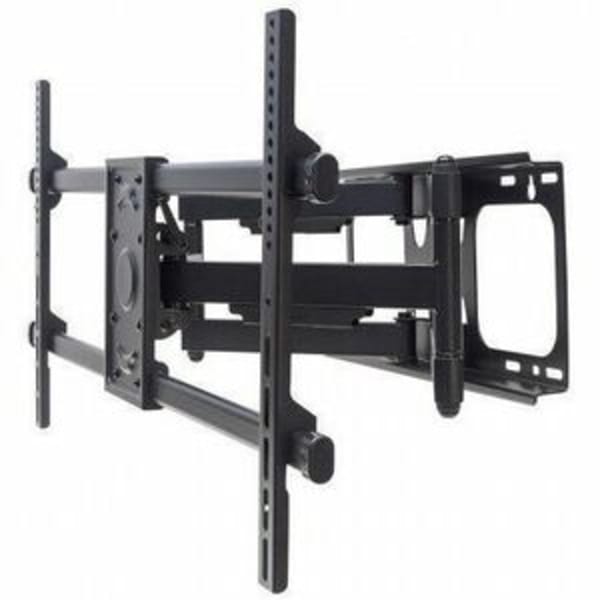 Manhattan TV & Monitor Mount, Wall, Full Motion, 1 screen, Screen Sizes: 37-75in, Black, VESA 200x200 to 800x400mm, Max 75kg, LFD, Tilt & Swivel with 3 Pivots, Lifetime Warranty - Bracket - for curved LCD TV - heavy duty steel - black