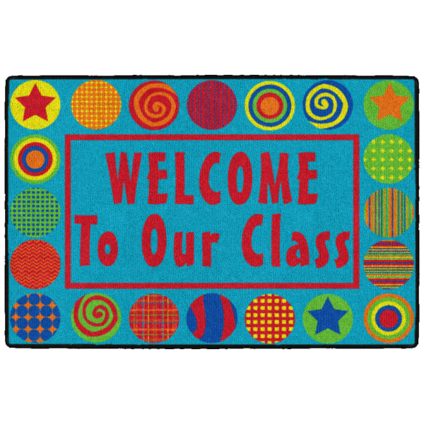 Flagship Carpets Patterned Circles Welcome Mat, 2ftH x 3ftW