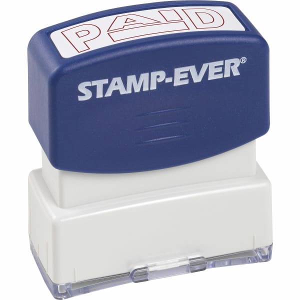 Trodat Pre-inked PAID Message Stamp - Message Stamp - PAID - 0.56in Impression Width x 1.69in Impression Length - Red - 1 Each