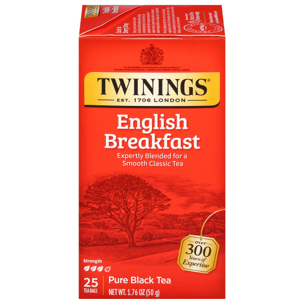 Twinings English Breakfast Tea Bags, 25/Box