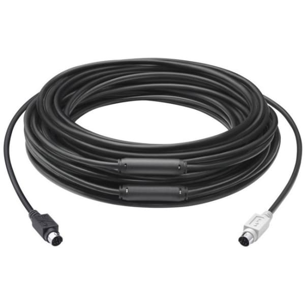 Logitech Group Mini-DIN Data Transfer Cable, 49.21ft, Black
