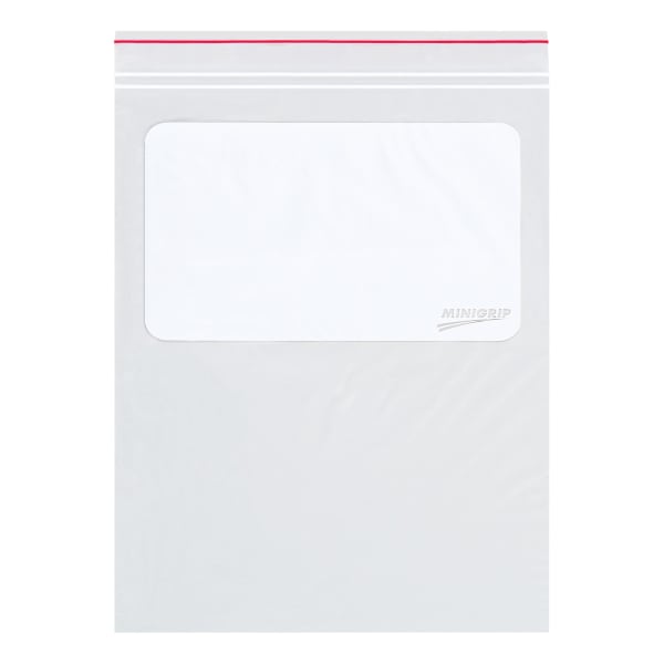Minigrip 2 Mil White Block Reclosable Poly Bags, 3in x 4in, Clear, Case Of 1000