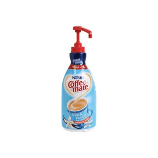 Coffee Mate French Vanilla Concentrated Coffee Creamer Pump, 1.5 L, Carton Of 2 Bottles