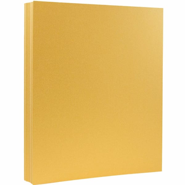 JAM Paper Vellum Bristol Card Stock, Gold Metallic, Letter (8.5in x 11in), 110 lb, Pack Of 50