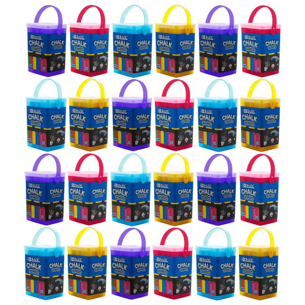 BAZIC Products Chalk Buckets, Assorted Colors, Set Of 24 Buckets