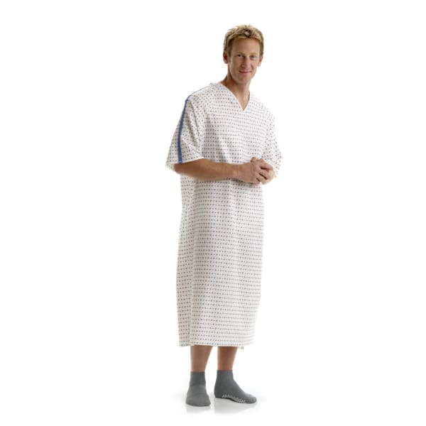 Medline Blue Collection IV Gowns, 10X, Demure, Pack Of 12