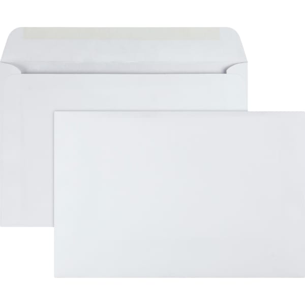 Quality Park Booklet Envelopes, 6in x 9in, Moisture Seal, White, Box Of 100