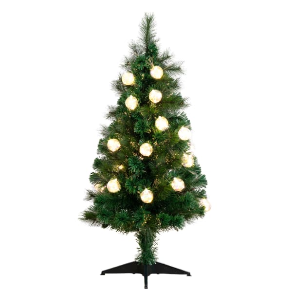 Nearly Natural Pine 48inH Artificial Fiber Optic Christmas Tree With LED Lights, 48inH x 22inW x 22inD, Green