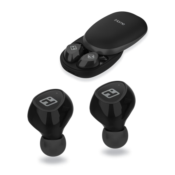 iHome TCH AX-38 Slider True Wireless Bluetooth In-Ear Earbuds, Black