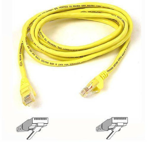 Belkin Cat5e Patch Cable - RJ-45 Male Network - RJ-45 Male Network - 3ft - Yellow