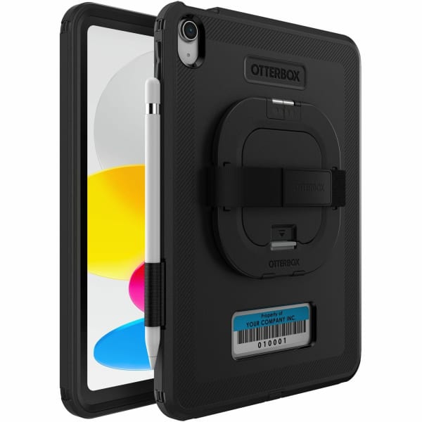 OtterBox Defender Rugged Carrying Case Apple iPad (10th Generation) Tablet - Black - Scrape Resistant, Drop Resistant, Dust Resistant Port, Dirt Resistant Port, Dust Resistant - Hand Strap - 10.2in Height x 7.6in Width x 1.1in Depth - 1 Unit
