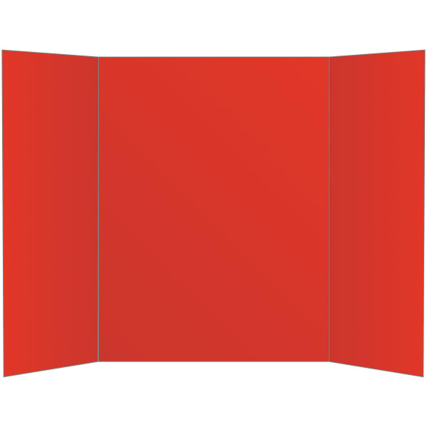 Office Depot Brand 2-Ply Tri-Fold Project Board, 36in x 48in, Red