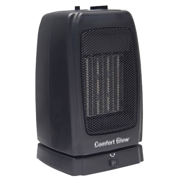 Comfort Glow 1500-Watt-Max Portable Oscillating Ceramic Fan Heater with Thermostat, Black