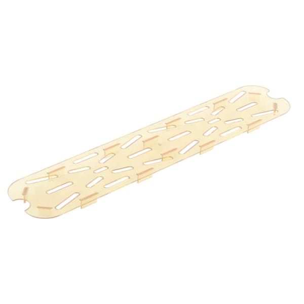Cambro H-Pan High-Heat GN 1/2 Long Drain Shelves, 5/8inH x 3-5/8inW x 18-1/8inD, Amber, Pack Of 6 Shelves