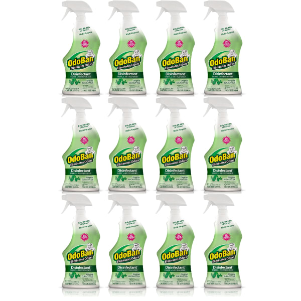 OdoBan Odor Eliminator Disinfectant Spray, Original Eucalyptus Scent, 32 Oz Bottle, Case Of 12