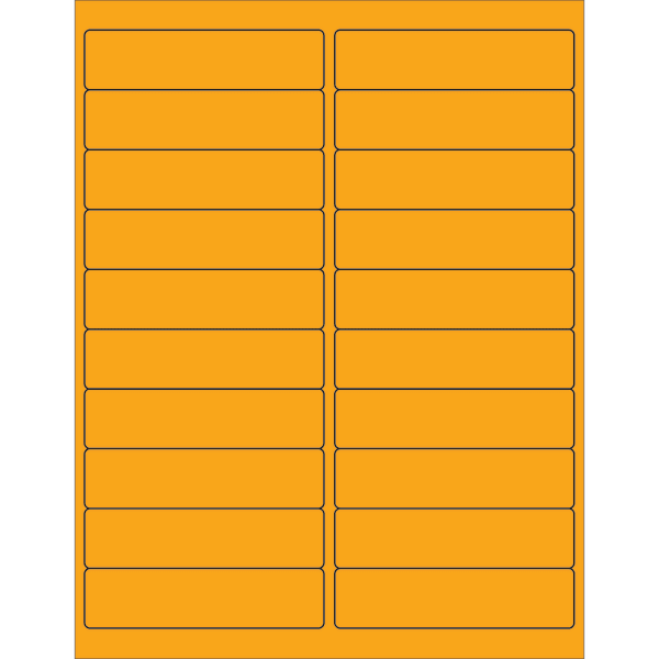 Tape Logic Permanent Labels, LL177OR, Rectangle, 4in x 1in, Fluorescent Orange, Case Of 2,000