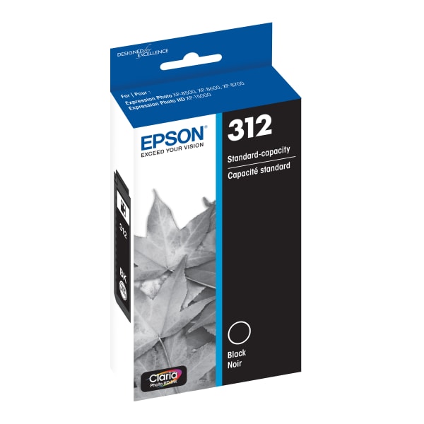 Epson 312 Claria Photo Black Ink Cartridge, T312120-S