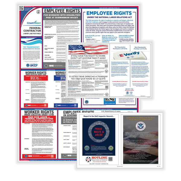 ComplyRight Federal Contractor General Industry Labor Law Poster Set, English