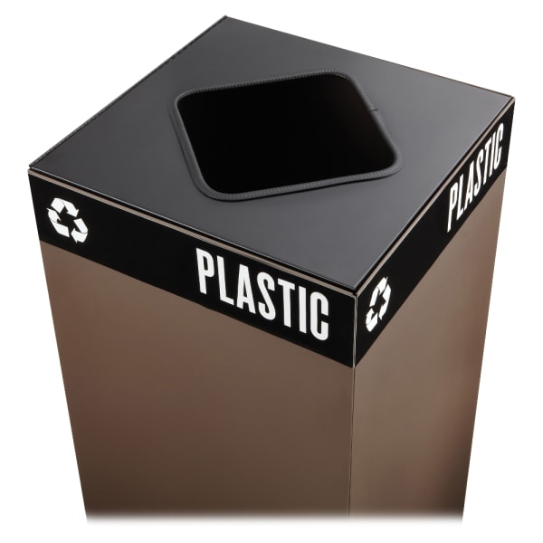 Safco Public Square Recycling Receptacle Lid, 8in Square Opening, 3/4inH x 15inW x 15inD, Black