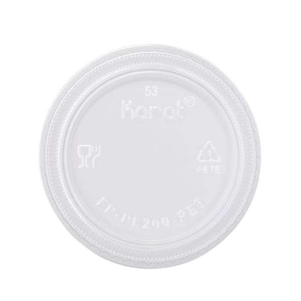 Karat Plastic Lids For 2 Oz Portion Cups, Clear, Case Of 2,500 Lids