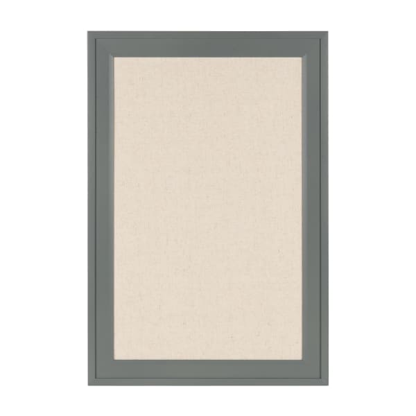 DesignOvations Bosc Non-Magnetic Framed Linen Fabric Pinboard, 18-1/2in x 27-1/2in, Beige, Gray Plastic Frame