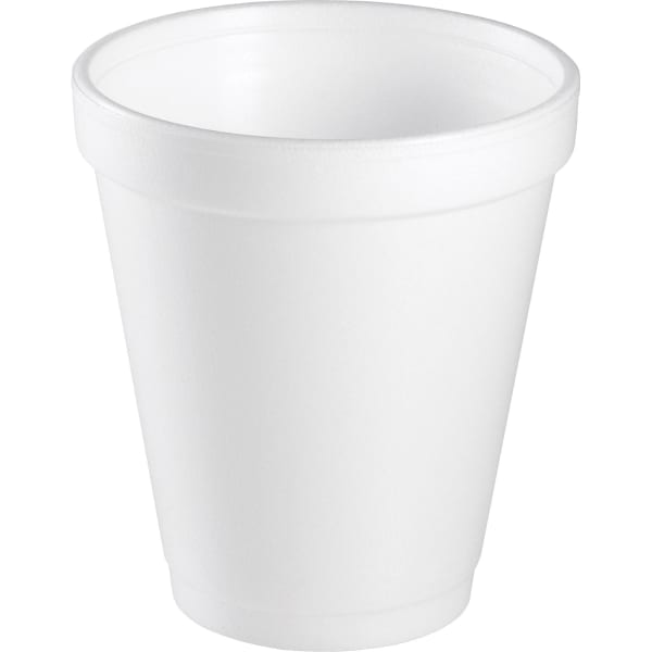 Dart Insulated Foam Drinking Cups, White, 8 Oz, Box Of 1,000 Cups
