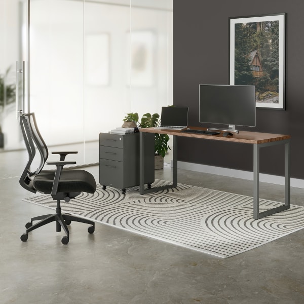 Vari Computer Desk, 60inW, Walnut