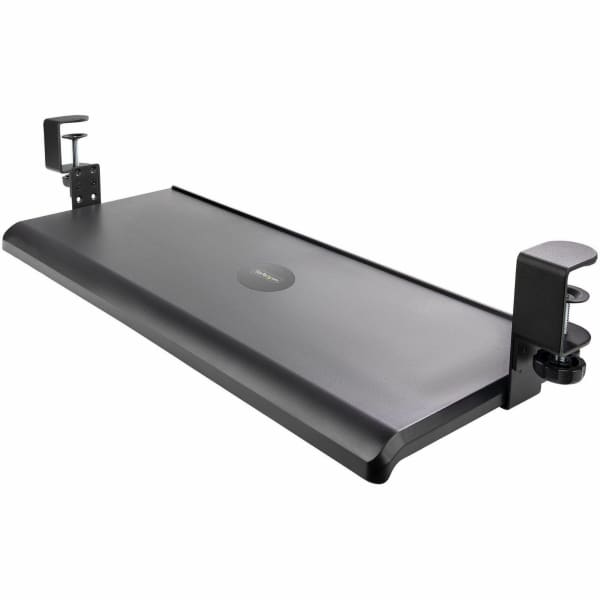 StarTech.com Under Desk Keyboard Tray, Clamp on Keyboard Holder, Up to 12kg/26.5lb, Height Adjustable, Ergonomic Sliding Keyboard Drawer - Sliding keyboard tray offers 3 heights (3.9/4.7/5.5in)