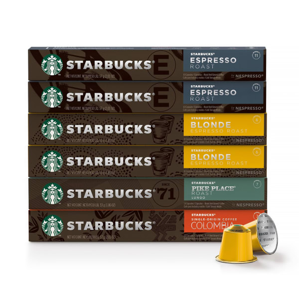 Starbucks Single-Serve Coffee Freshpacks, Variety Pack, Carton Of 60, 6 x 10 Per Box
