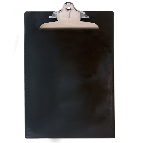 Saunders Plastic Clipboard, 8 1/2in x 12in, Black