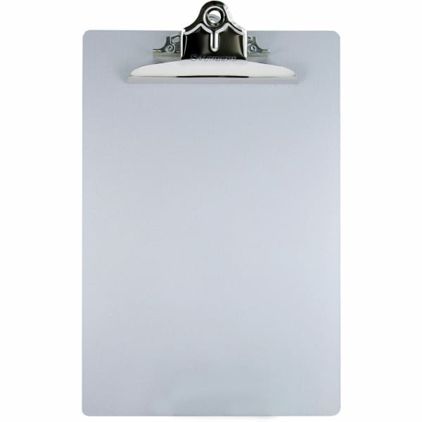 Saunders Aluminum Round Corner Clipboards - 1in Clip Capacity - 8 1/2in x 12in - Clamp - Aluminum - Silver - 1 Each