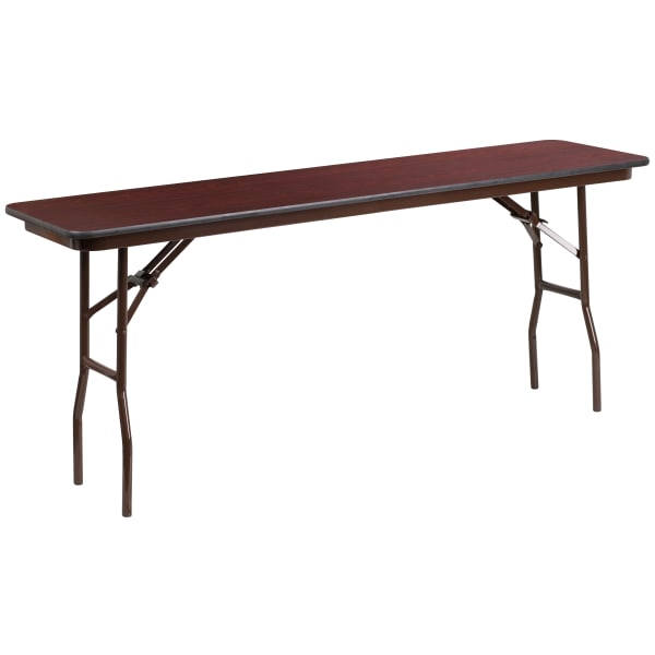 Flash Furniture Folding Training Table, 30inH x 18inW x 72inD, Mahogany