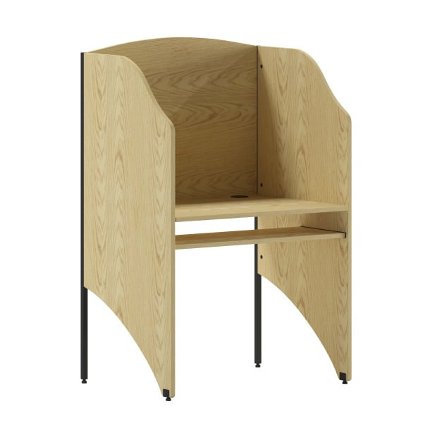 Flash Furniture Starter Study Carrel, 49 5/8inH x 32 5/8inW x 24 7/16inD, Oak