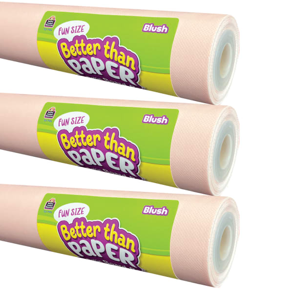 Teacher Created Resources Fun-Size Better Than Paper Bulletin Board Rolls, 18in x 12ft, Blush, Pack Of 3 Rolls