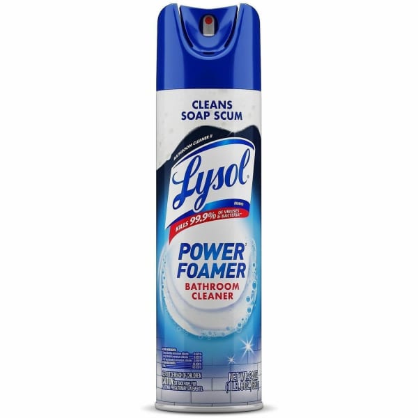 Lysol Power Foam Bathroom Cleaner - 24 fl oz (0.8 quart) - White Clear - 1 Each