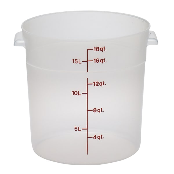 Cambro Translucent Round Food Storage Containers, 18 Qt, Pack Of 6 Containers