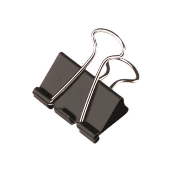 ACCO Binder Clips, 1.25in W, 0.625in Capacity, Black/Silver, Pack Of 12