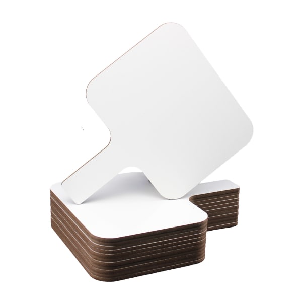 Flipside Products Single-Sided Rectangular Dry-Erase Answer Paddles, 8in x 9-3/4in, White, Pack Of 12 Paddles